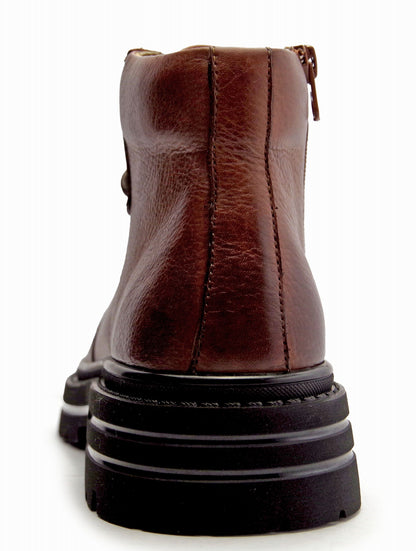 R-53206 サイドジップレザーミッドカットスニーカー